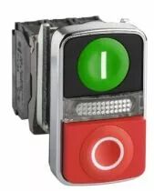 XB4BW73731G5  Bouton poussoir double touche + voyant blanc 